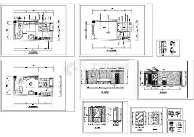 徐州大洒店样板房装修设计建筑施工cad图纸,共十张